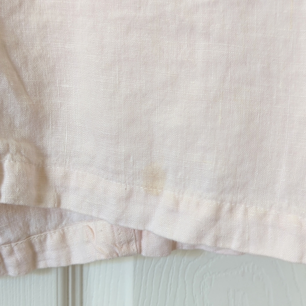 City Lights 90's Vintage 100% Linen Long Sleeve Button Down Shirt Baby Pink M - Picture 15 of 15
